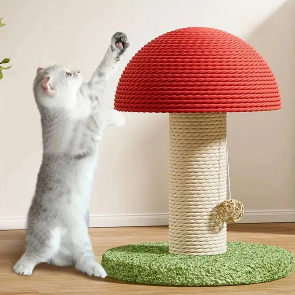 Mushroom Cat Scratching Tree Wear-resistant Scratching Column Kitten Climbing Frame Kitty Toys Household Cat Climbing Tower