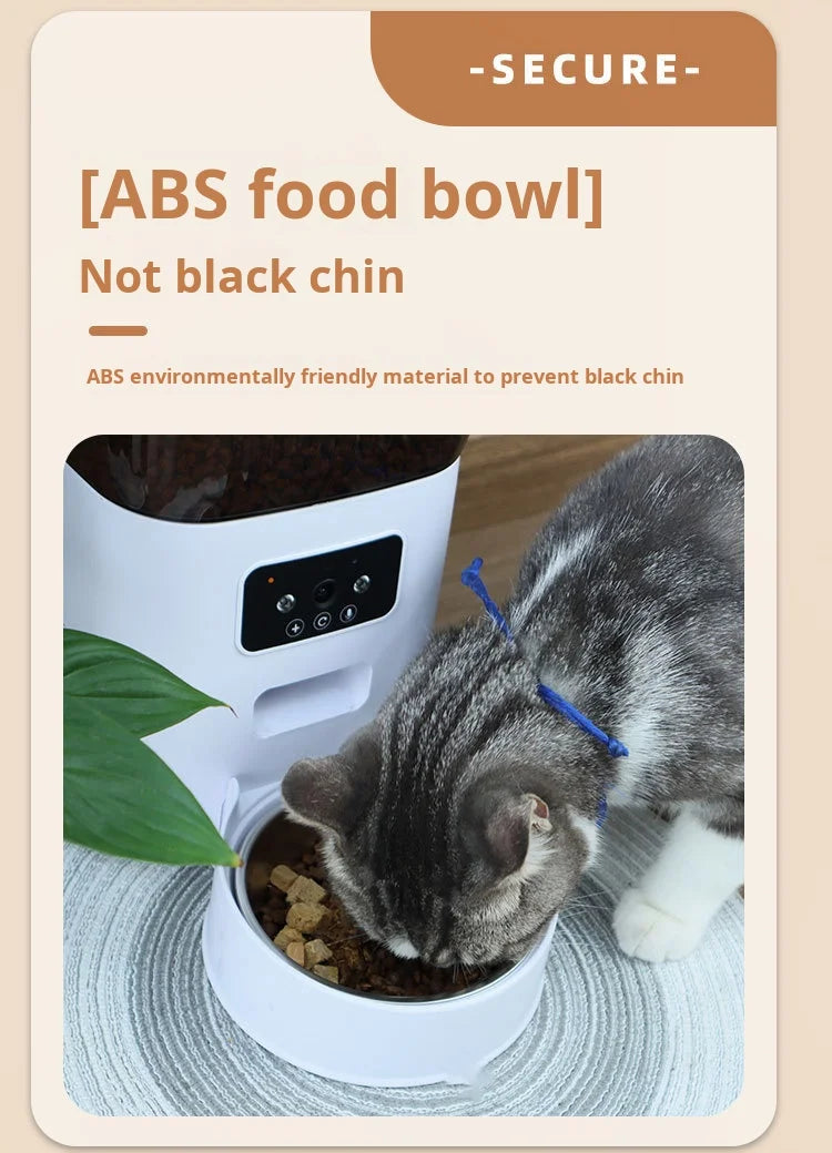 5L Automatic Feeder Cats WiFi with Camera HD Smart Interactive Pet Food Dispenser Timer Stainless Steel Bowl Auto Dog Feeder