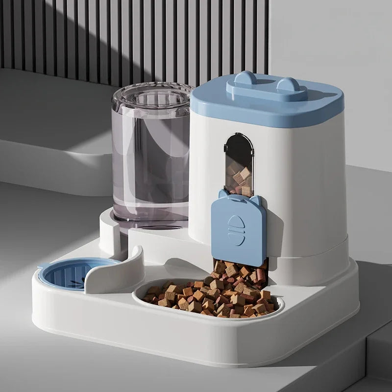 Automatic Pet Feeder with Water Fountain Dog Cat Food Bowl Dispenser Large Capacity Smart Storage Container for Pet Accessories