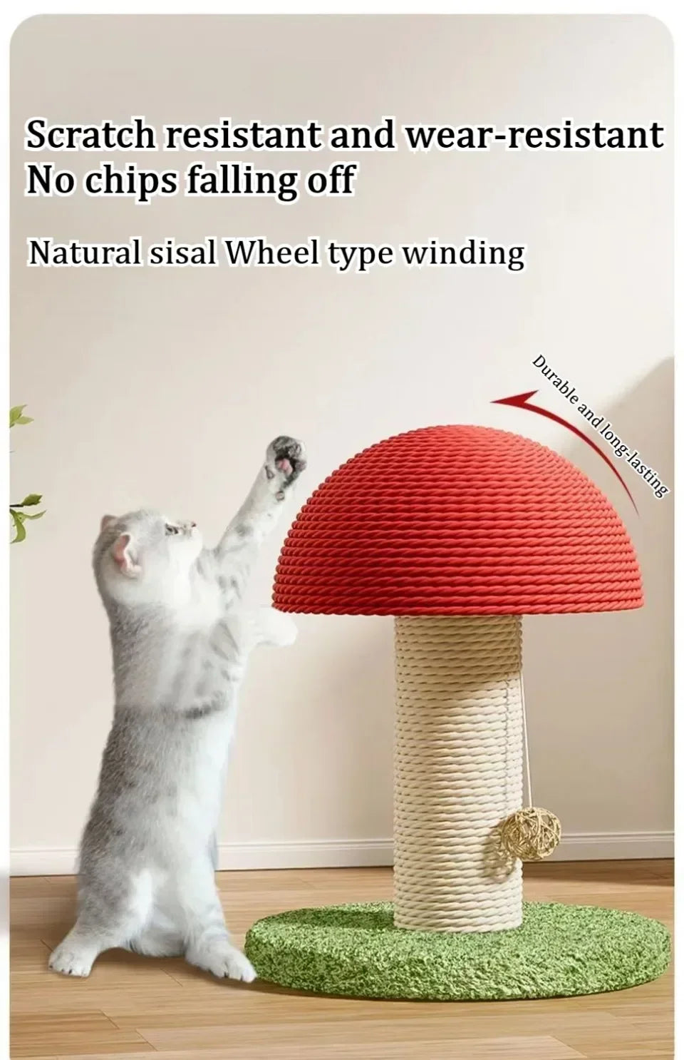 Mushroom Cat Scratching Tree Wear-resistant Scratching Column Kitten Climbing Frame Kitty Toys Household Cat Climbing Tower