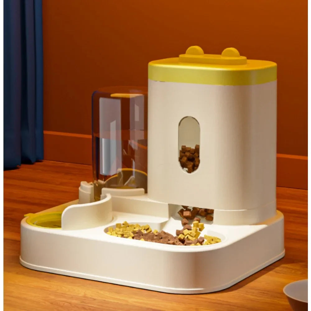 Automatic Pet Feeder with Water Fountain Dog Cat Food Bowl Dispenser Large Capacity Smart Storage Container for Pet Accessories