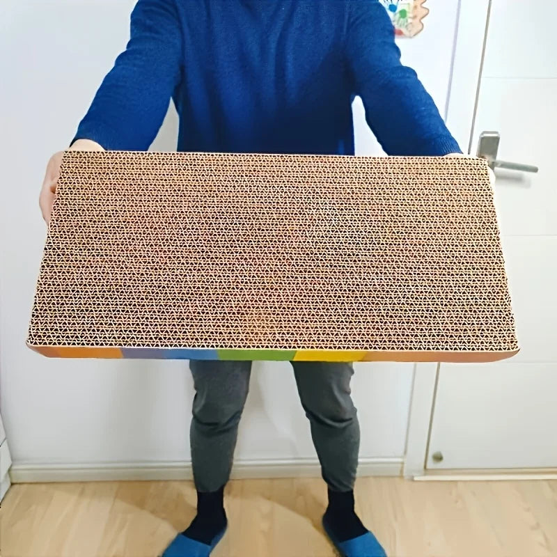 Corrugated Cardboard Cat Scratching Post - Interactive Cat Scratcher Pad,Play Rest Mat for Indoor Cats,Comfortable Pet Accessory