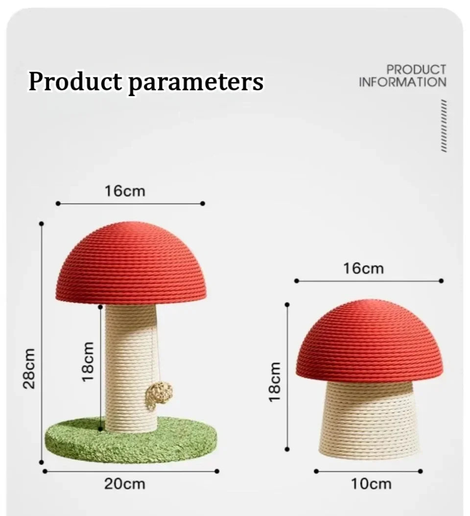 Mushroom Cat Scratching Tree Wear-resistant Scratching Column Kitten Climbing Frame Kitty Toys Household Cat Climbing Tower