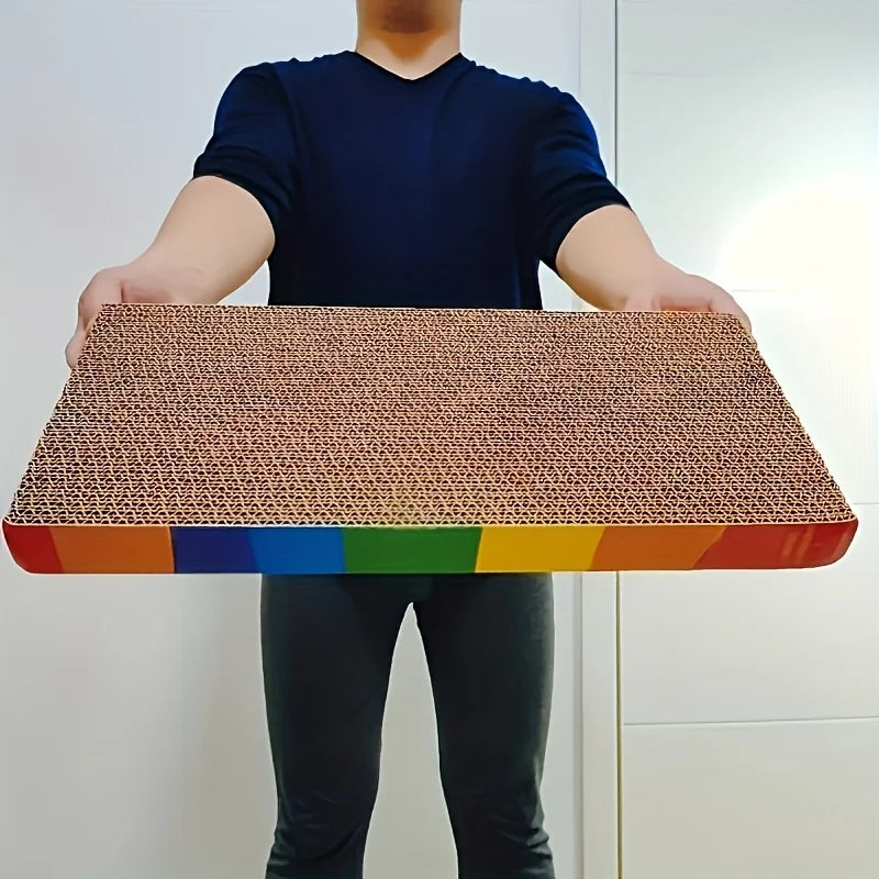 Corrugated Cardboard Cat Scratching Post - Interactive Cat Scratcher Pad,Play Rest Mat for Indoor Cats,Comfortable Pet Accessory