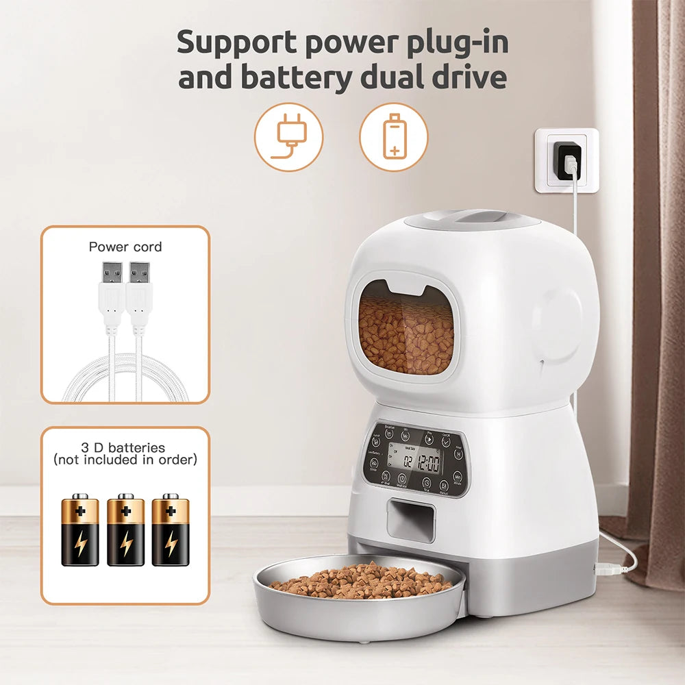 3.5L Smart Pet Feeder Automatic Cat Food Dispenser Dog Bowl Automatic Cat Feeder Dog Slow Food Machine With Timed Quantitative