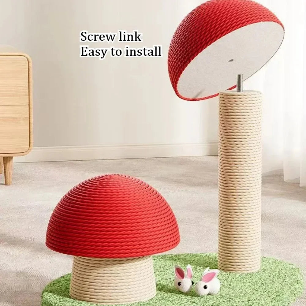 Mushroom Cat Scratching Tree Wear-resistant Scratching Column Kitten Climbing Frame Kitty Toys Household Cat Climbing Tower