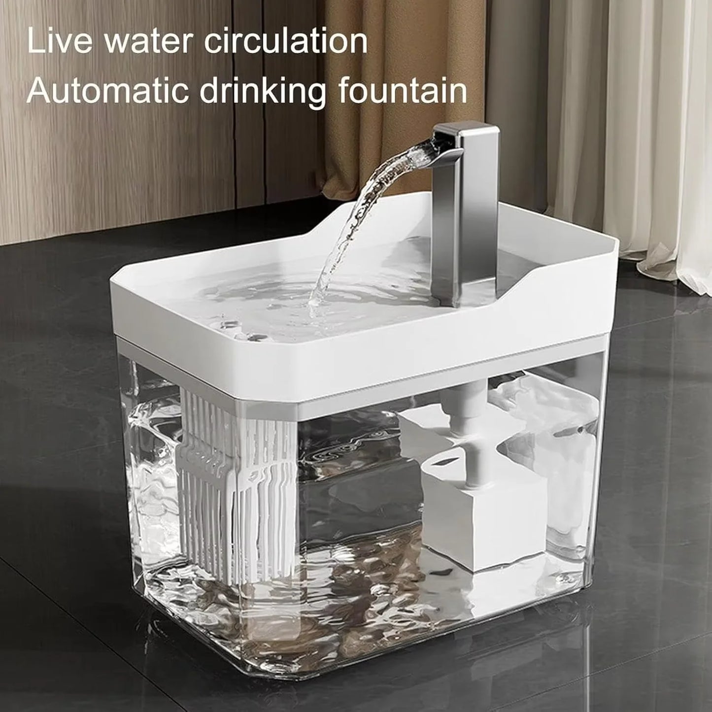 USB Automatic Water Drinking Fountain Dispenser live water circulation Cat Water Bowl Removable with Pump Water Filter Silent