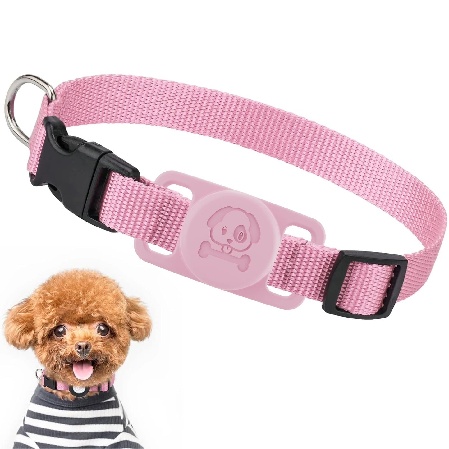 Upgraded AirTag Dog Collar, IP68 Waterproof Air Tag Holder, Reflective, Ultra-Durable, Comfortable for Small Medium Large Pet