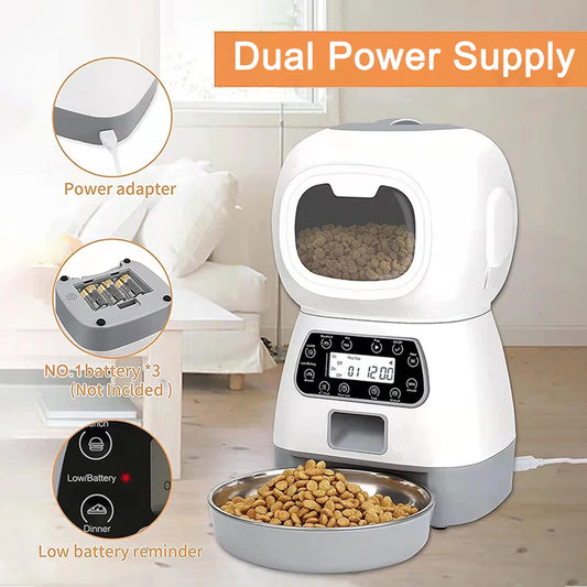 3.5L Smart Pet Feeder Automatic Cat Food Dispenser  Dog Bowl Automatic Cat Feeder Dog Slow Food Machine With Timed Quantitative