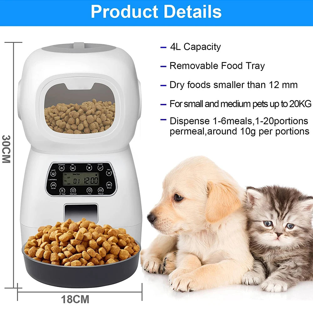 3.5L Smart Pet Feeder Automatic Cat Food Dispenser  Dog Bowl Automatic Cat Feeder Dog Slow Food Machine With Timed Quantitative