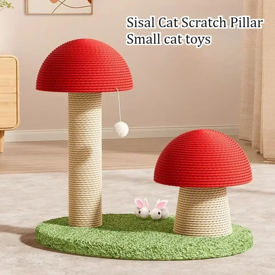 Mushroom Cat Scratching Tree Wear-resistant Scratching Column Kitten Climbing Frame Kitty Toys Household Cat Climbing Tower