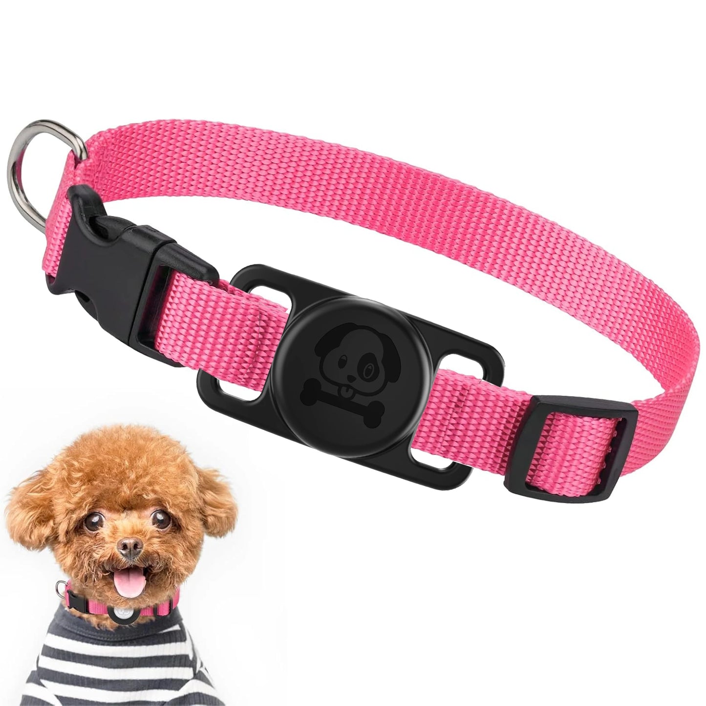 Upgraded AirTag Dog Collar, IP68 Waterproof Air Tag Holder, Reflective, Ultra-Durable, Comfortable for Small Medium Large Pet