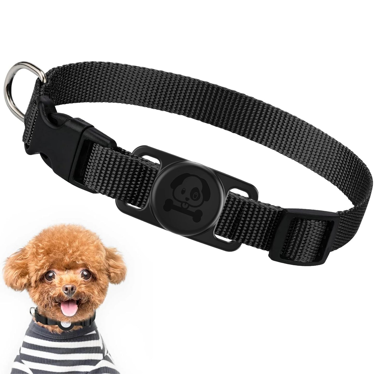 Upgraded AirTag Dog Collar, IP68 Waterproof Air Tag Holder, Reflective, Ultra-Durable, Comfortable for Small Medium Large Pet
