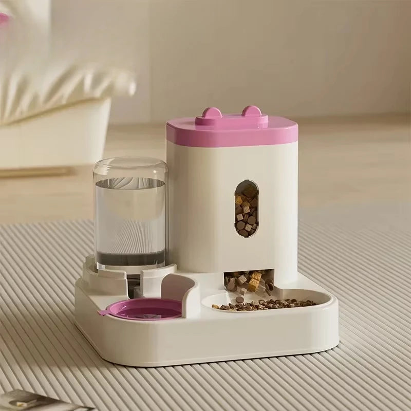 Automatic Pet Feeder with Water Fountain Dog Cat Food Bowl Dispenser Large Capacity Smart Storage Container for Pet Accessories