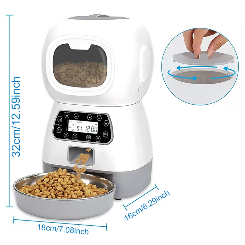 3.5L Smart Pet Feeder Automatic Cat Food Dispenser  Dog Bowl Automatic Cat Feeder Dog Slow Food Machine With Timed Quantitative