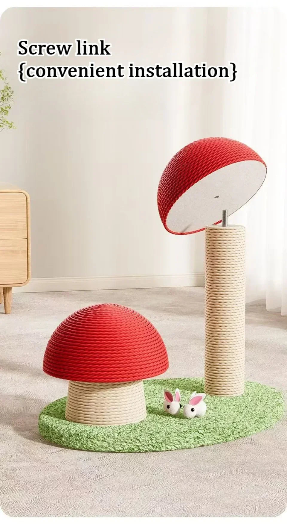Mushroom Cat Scratching Tree Wear-resistant Scratching Column Kitten Climbing Frame Kitty Toys Household Cat Climbing Tower