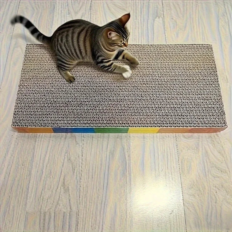 Corrugated Cardboard Cat Scratching Post - Interactive Cat Scratcher Pad,Play Rest Mat for Indoor Cats,Comfortable Pet Accessory