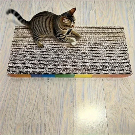 Corrugated Cardboard Cat Scratching Post - Interactive Cat Scratcher Pad,Play Rest Mat for Indoor Cats,Comfortable Pet Accessory