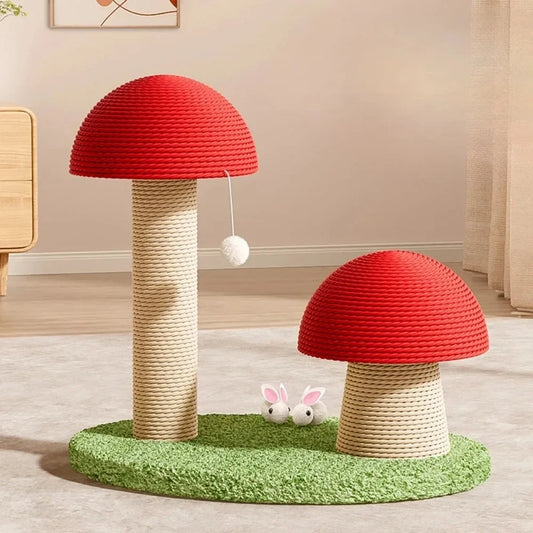 Mushroom Cat Scratching Tree Wear-resistant Scratching Column Kitten Climbing Frame Kitty Toys Household Cat Climbing Tower