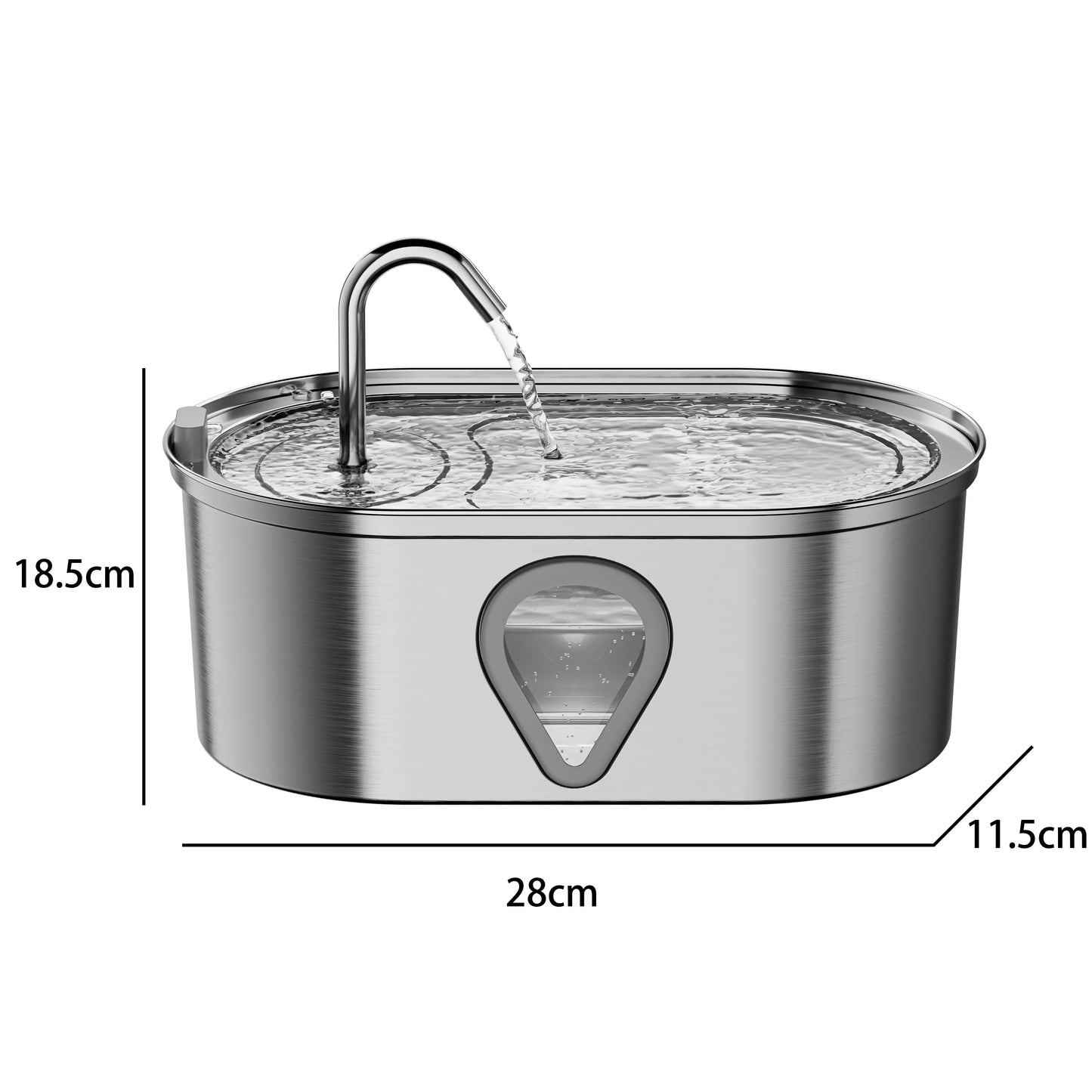Stainless Steel Pet Water Feeder Cat Automatic Water Fountain USB Electric Mute for Cat Dog Filter Fountain Smart Drinking Bowl