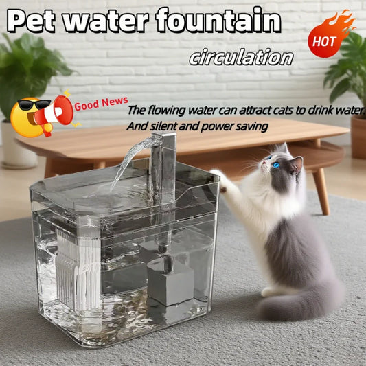 1.5L Cat Water Fountain Auto Filter USB Pet Drinking Dispenser Live Water Circulation Eco-Friendly Quiet for Cats and Small Dogs