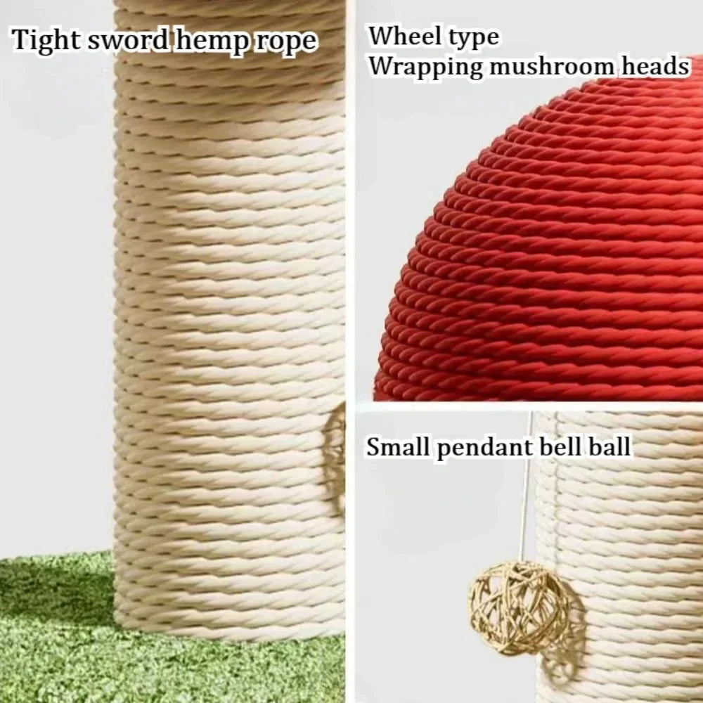 Mushroom Cat Scratching Tree Wear-resistant Scratching Column Kitten Climbing Frame Kitty Toys Household Cat Climbing Tower