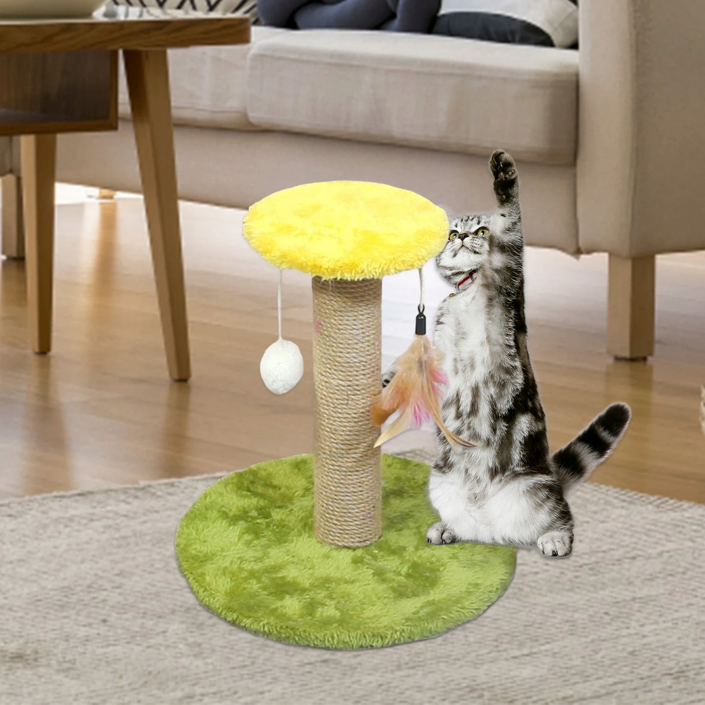 Cat Scratching Post Sisal Scratcher Board Funny Interactive Toy Climbing Kitten Cat Post for Small Cats Kittens Supplies