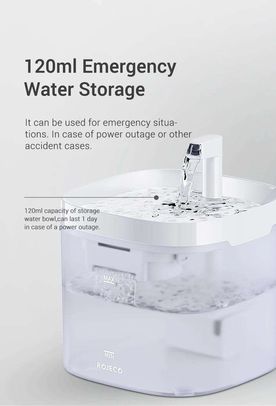 ROJECO Smart Cat & Dog Water Fountain – Automatic Pet Water Dispenser with Recirculating Filter