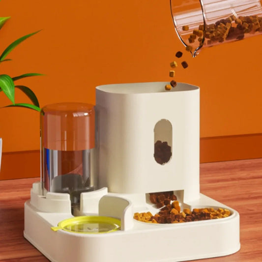 Automatic Pet Feeder with Water Fountain Dog Cat Food Bowl Dispenser Large Capacity Smart Storage Container for Pet Accessories