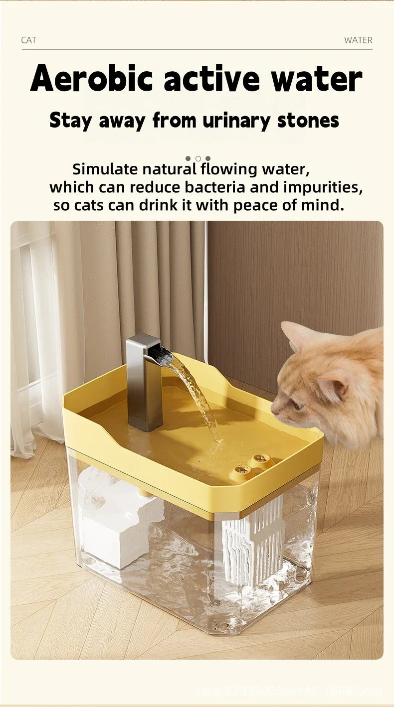 1.5L Pet Cat Water Fountain Automatic Circulating Drinking Dispenser with USB Filter Live Water  Circulation Cat Accessories