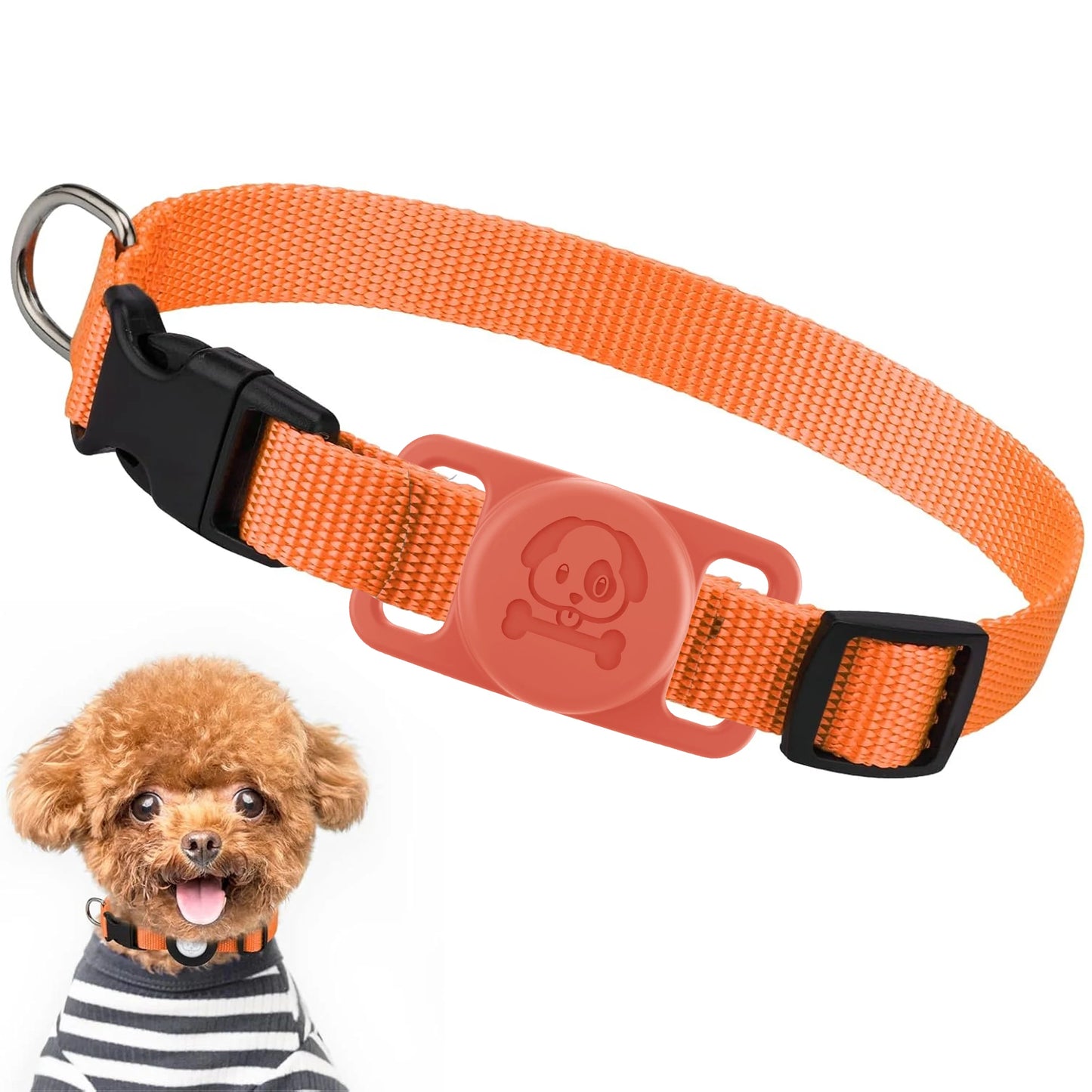 Upgraded AirTag Dog Collar, IP68 Waterproof Air Tag Holder, Reflective, Ultra-Durable, Comfortable for Small Medium Large Pet