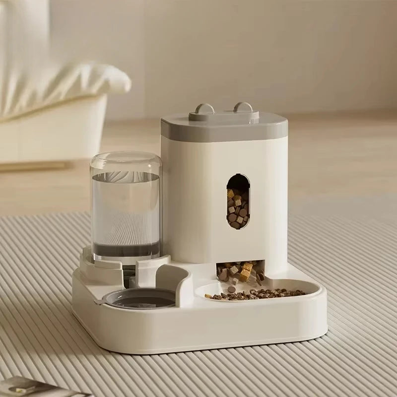 Automatic Pet Feeder with Water Fountain Dog Cat Food Bowl Dispenser Large Capacity Smart Storage Container for Pet Accessories