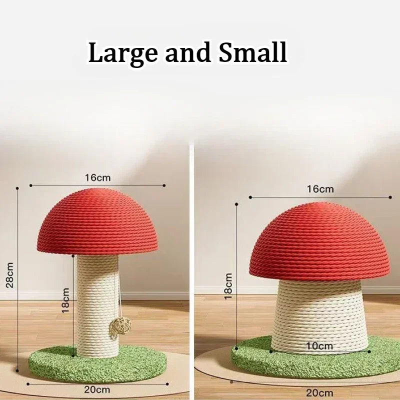 Mushroom Cat Scratching Tree Wear-resistant Scratching Column Kitten Climbing Frame Kitty Toys Household Cat Climbing Tower
