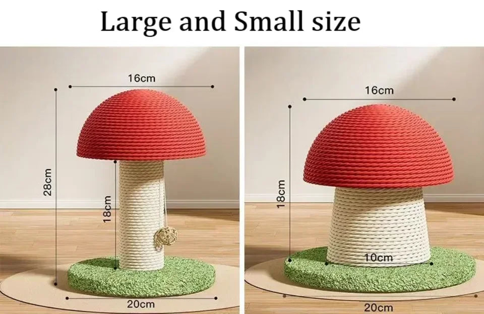 Mushroom Cat Scratching Tree Wear-resistant Scratching Column Kitten Climbing Frame Kitty Toys Household Cat Climbing Tower