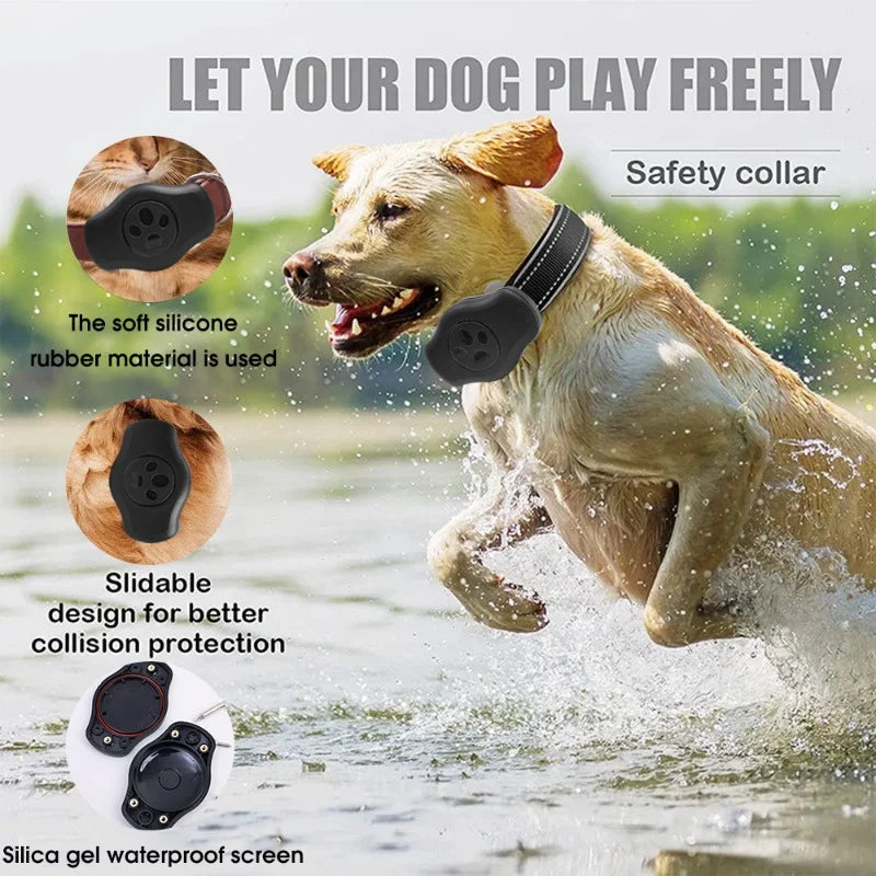 Upgraded AirTag Dog Collar, IP68 Waterproof Air Tag Holder, Reflective, Ultra-Durable, Comfortable for Small Medium Large Pet