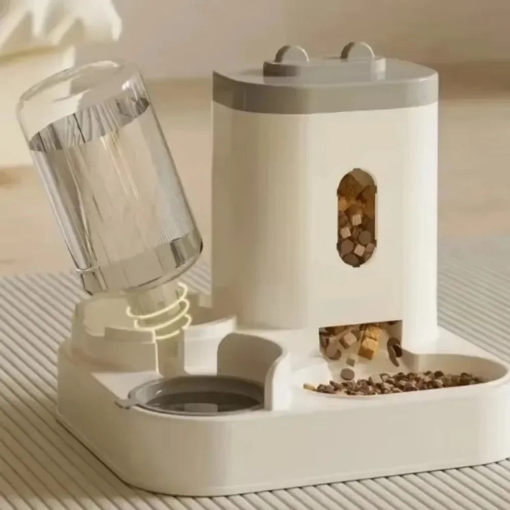 Automatic Pet Feeder with Water Fountain Dog Cat Food Bowl Dispenser Large Capacity Smart Storage Container for Pet Accessories