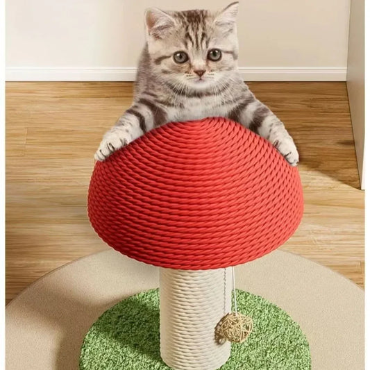 Mushroom Cat Scratching Tree Wear-resistant Scratching Column Kitten Climbing Frame Kitty Toys Household Cat Climbing Tower