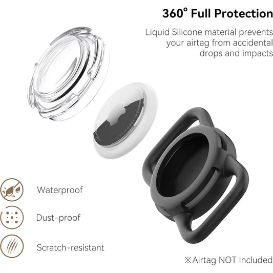 Waterproof Airtag Holder for Dog Collars – Soft, Full-Body Protection, Ultra-Durable Pet Accessory